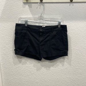 Color Swatch Black Cotton Shorts
